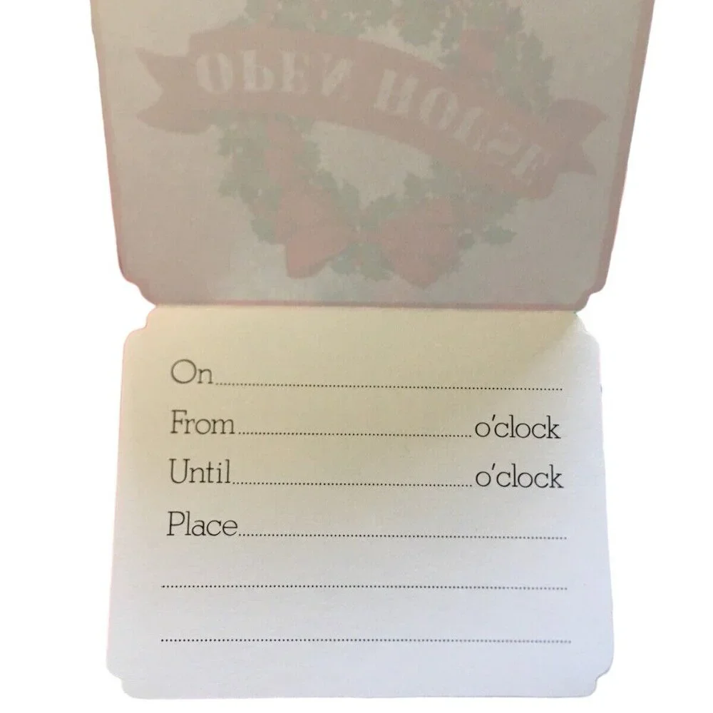 Lot 4 Vintage Christmas Open House Cards Envelopes Unused Drawing Board Card u